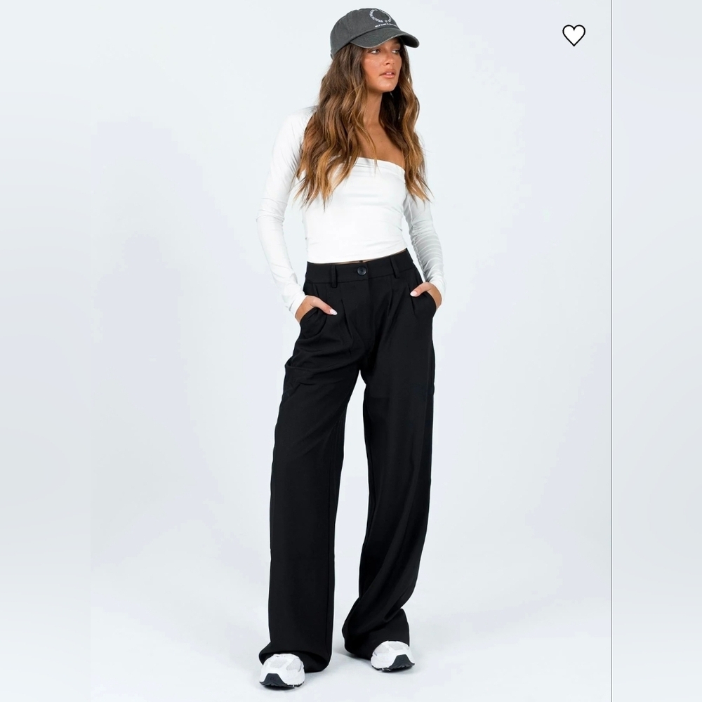 Princess Polly Black Wide Leg Trousers